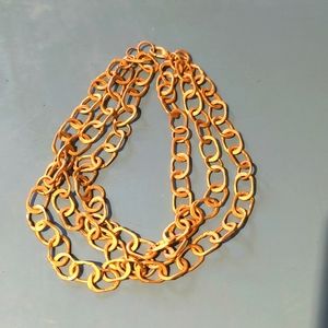 Gold 3 chain statement necklace